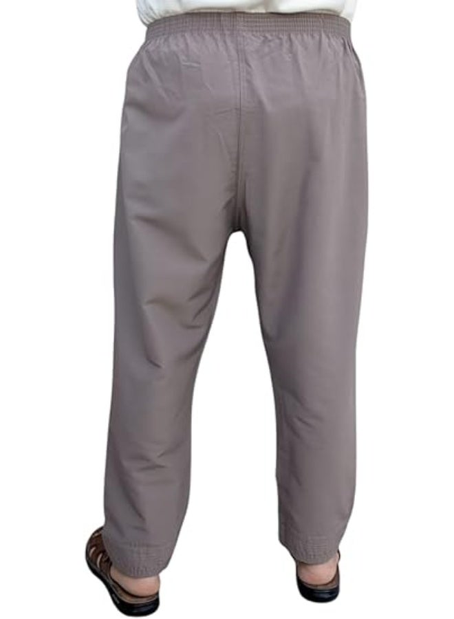 Galabeya Under Trousers – Comfortable Fabric with High-Quality Stitching, Full-Length Reinforced Sewing and Wide Pocket | Brown - Image 5